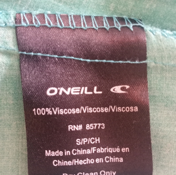 O'Neill Strapless Boho Tropical Floral Teal Resortwear Two Side Slit Flowy Maxi - Picture 10 of 11